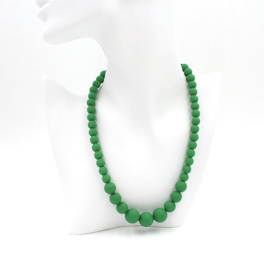 Christmas Green Silicon rubber bead necklace