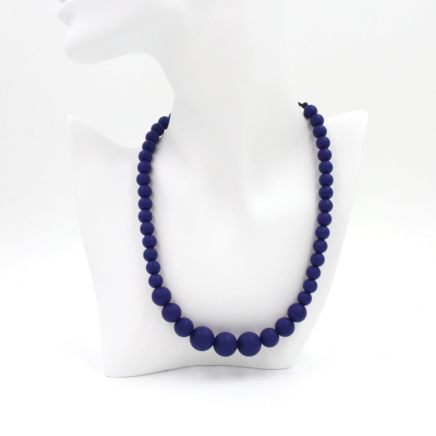 Navy Silicon rubber bead necklace