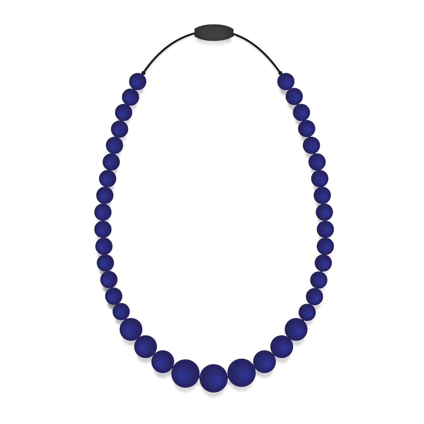 Navy Silicon rubber bead necklace