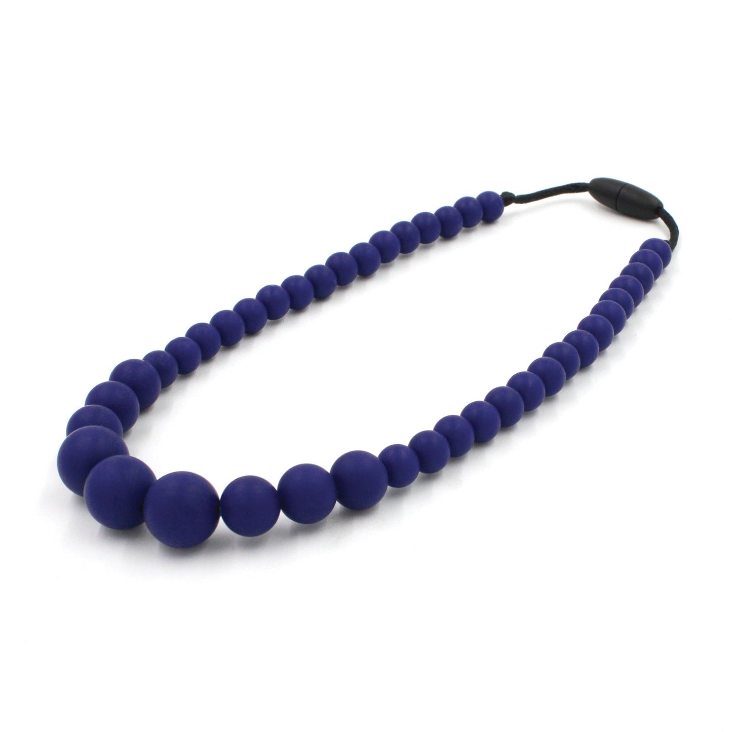 Navy Silicon rubber bead necklace