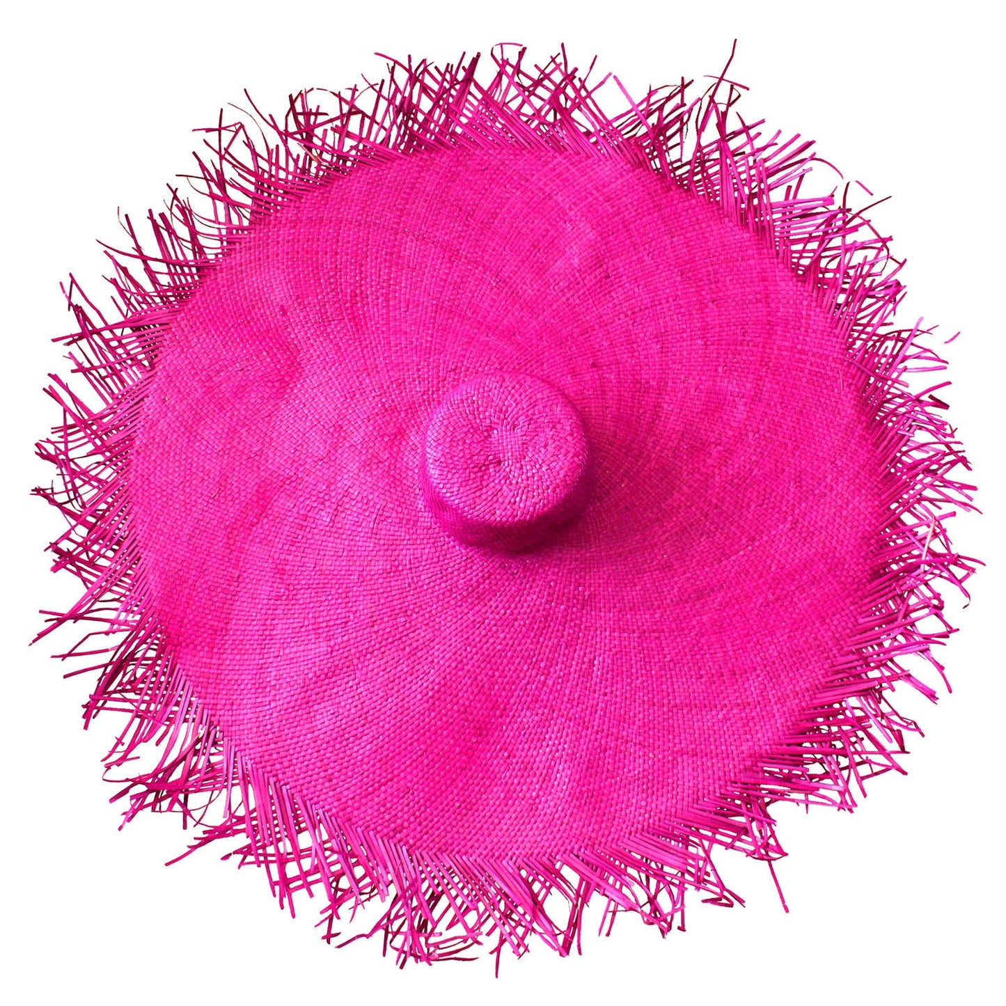 AMORA Oversized Woven Straw Hat in Hot Pink