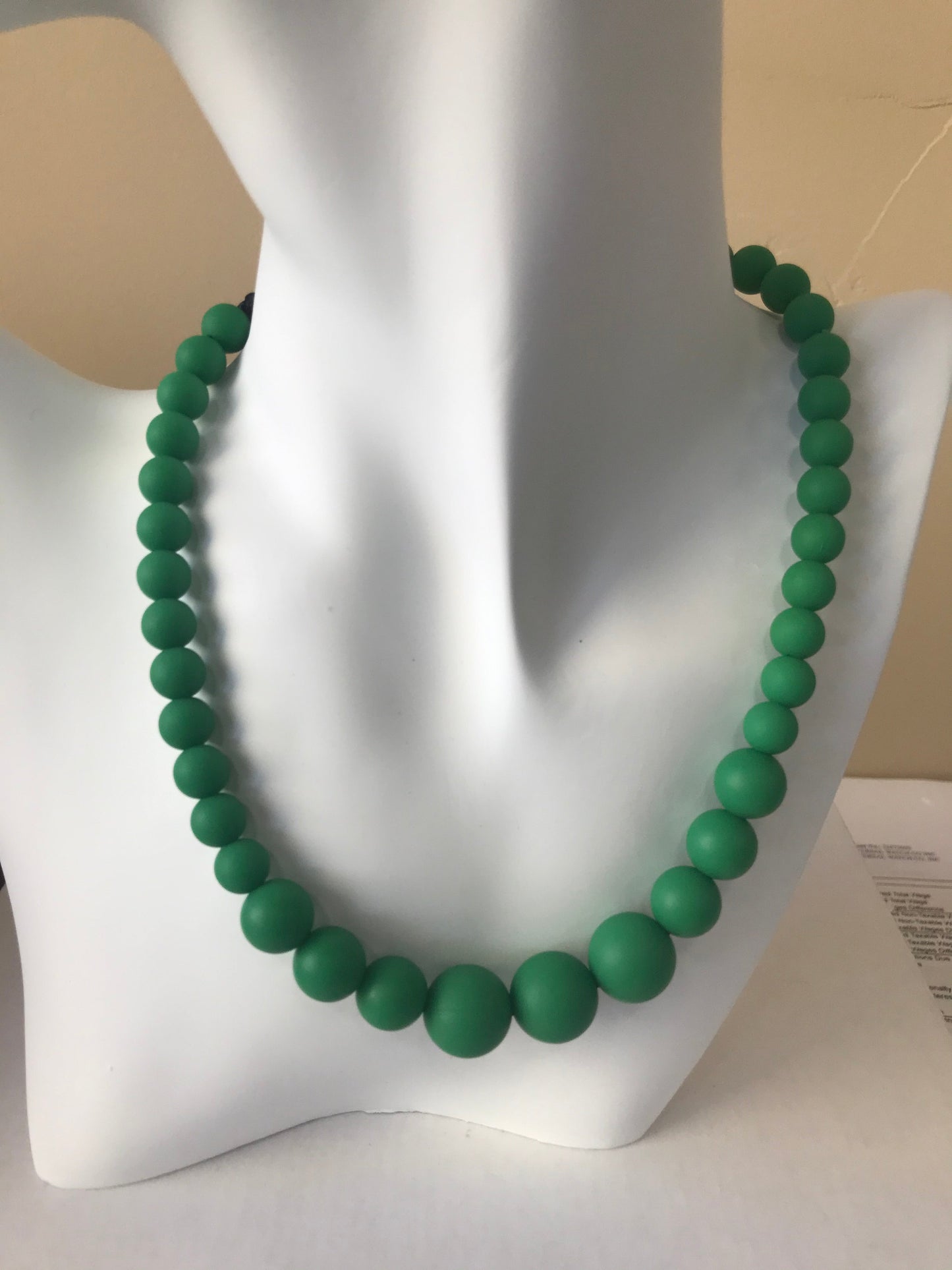 Christmas Green Silicon rubber bead necklace