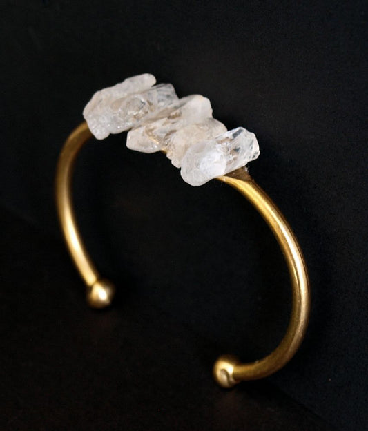 Quartz and Gold Bangle, Quartz Bracelet